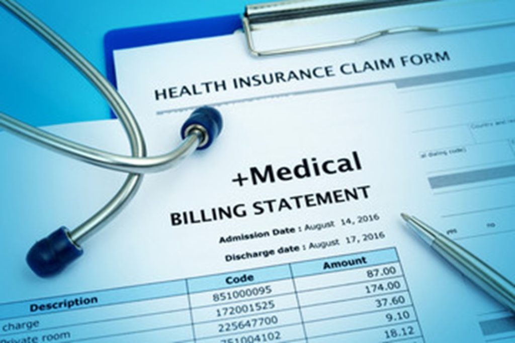 Medical billing statement and health insurance claim form